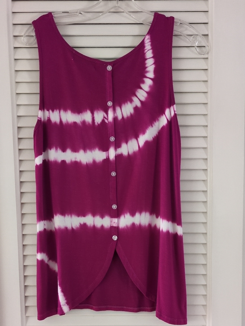 Olive & Oak Tie-Dye Scoop Neck Tank Top Blouse. Sz S Magenta/White - Picture 3 of 9